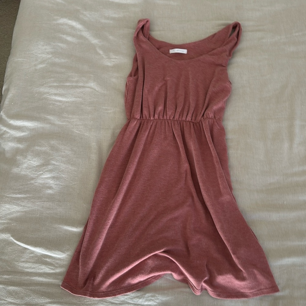 Medium pink empire waist tank dress with pockets sz s